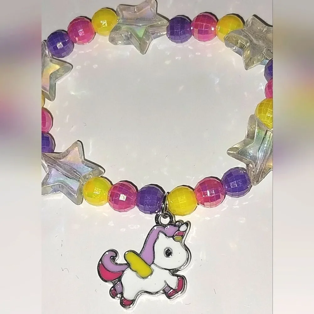 Girls acrylic Unicorn Bracelet